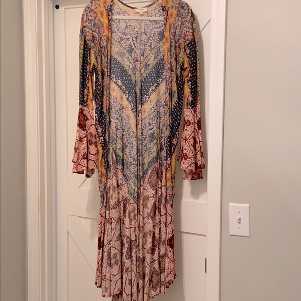 Umgee long boho floral print duster